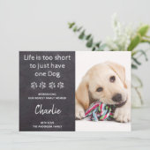 Benutzerdefiniertes Foto Neue Dog-Welpendusche Einladung (Stehend Vorderseite)