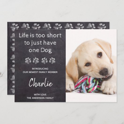 Benutzerdefiniertes Foto Neue Dog-Welpendusche Einladung (Vorne/Hinten)