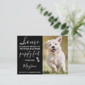 Benutzerdefiniertes Foto Neue Heimtierpuppe Ankündigungspostkarte (Stehend Vorderseite)