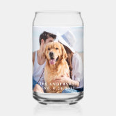 Benutzerdefiniertes Foto Neuer Name Datum Moderne  Dosenglas (Vorderseite)