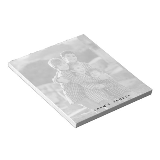 Benutzerdefiniertes Foto Notepad, Schwarz und Weiß Notizblock (angewinkelt)