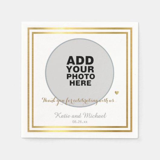 Benutzerdefiniertes Foto oder Grafik, Hochzeit Serviette (Vorderseite)