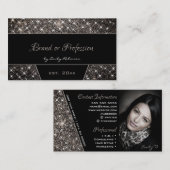 Benutzerdefiniertes Foto oder Logo Black Platinum  Visitenkarte (Vorne/Hinten)