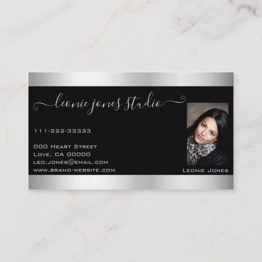 Benutzerdefiniertes Foto oder Logo Leuchtstoffsilb Visitenkarte (Rückseite)