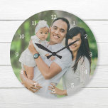 Benutzerdefiniertes Foto-Overlay Große Wanduhr<br><div class="desc">Erstellen Sie eine spezielle runde oder quadratische Wanduhr. Das personalisierte Uhrendesign besticht durch einfache moderne Schriftart, die sich auf Ihr volles Foto aus der Blütenfamilie überlagern. Verwenden Sie die Entwurfswerkzeuge, um mehr Fotos und Text hinzuzufügen, und wählen Sie alle Schriftart und Farben aus, um Ihren eigenen Wohngestaltungen-Stil zu entsprechen. Eine...</div>