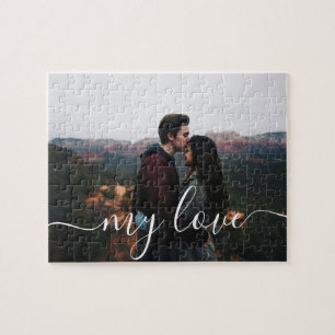 Benutzerdefiniertes Foto-Paar Romantisches Skript  Puzzle