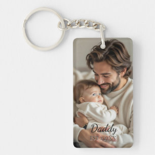 Benutzerdefiniertes Foto "PAPA" Modern Schlüsselanhänger