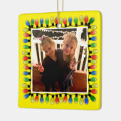 Benutzerdefiniertes Foto Party Lights Gelb Keramikornament (Links)