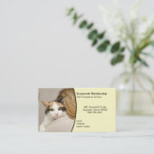 Benutzerdefiniertes Foto Pastellgelber Hintergrund Visitenkarte (Stehend Vorderseite)