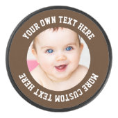 Benutzerdefiniertes Foto Personalisiert braun Eishockey Puck (Vorderseite)