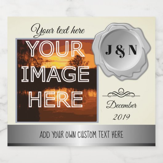 Benutzerdefiniertes Foto Personalisiert Gin Alkoholflaschenetikett (Einzelnes Label)