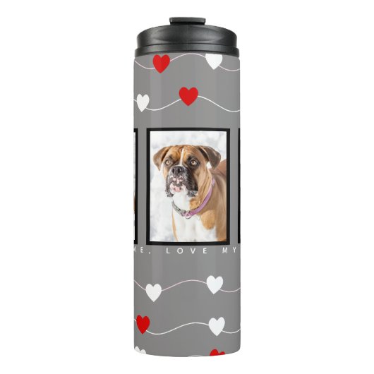 Benutzerdefiniertes Foto Personalisiert Hund Thermosbecher (Vorderseite)