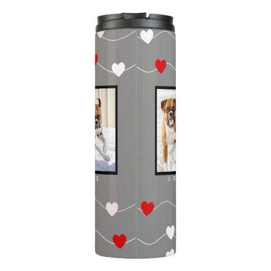 Benutzerdefiniertes Foto Personalisiert Hund Thermosbecher (Rückseite)