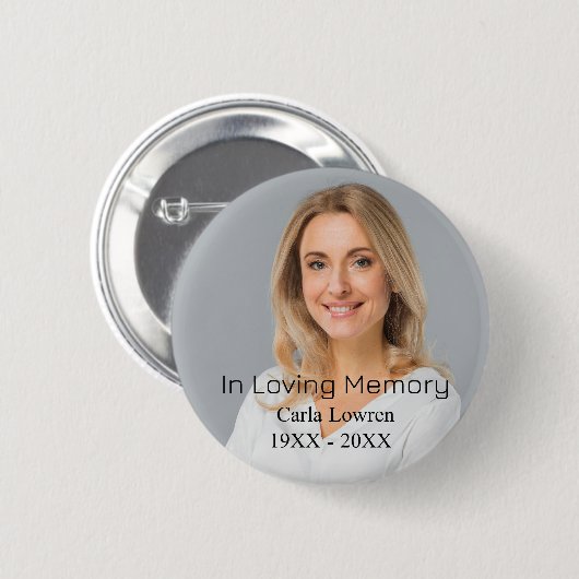 Benutzerdefiniertes Foto Personalisiert Memorial Button (Vorne & Hinten)