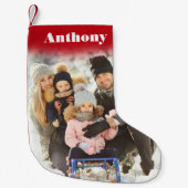 Benutzerdefiniertes Foto Personalisiert mit Name Kleiner Weihnachtsstrumpf (Vorderseite)