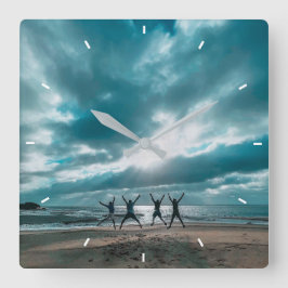 Benutzerdefiniertes Foto Personalisiert Quadratische Wanduhr