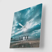 Benutzerdefiniertes Foto Personalisiert Quadratische Wanduhr (Winkel)