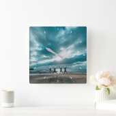 Benutzerdefiniertes Foto Personalisiert Quadratische Wanduhr (Zuhause)