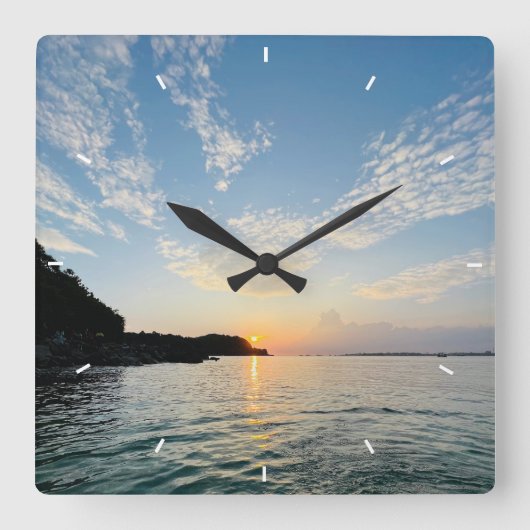 Benutzerdefiniertes Foto Personalisiert Quadratische Wanduhr (Vorderseite)