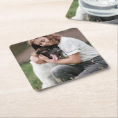 Benutzerdefiniertes Foto Personalisiert   Rechteckiger Pappuntersetzer (angewinkelt)