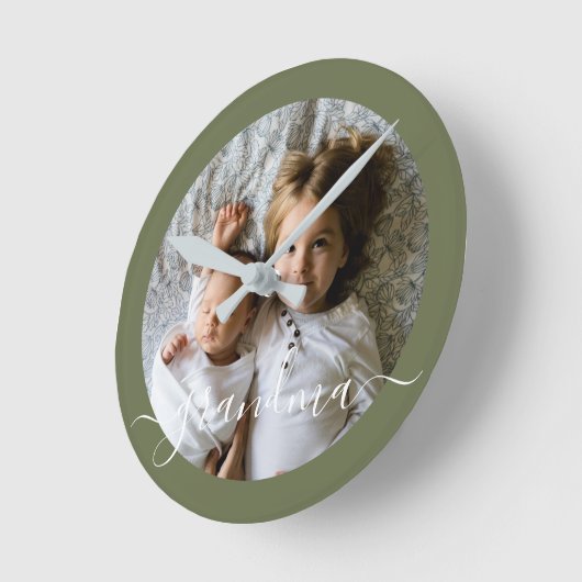 Benutzerdefiniertes Foto Personalisiert Runde Wanduhr (Winkel)