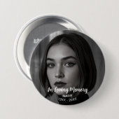 Benutzerdefiniertes Foto Personalisierte Gedenk Tr Button (Vorne & Hinten)