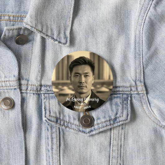 Benutzerdefiniertes Foto Personalisierte Gedenk Tr Button (Beispiel)
