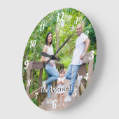 Benutzerdefiniertes Foto personalisierte weiße Buc Große Wanduhr (Winkel)