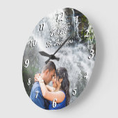 Benutzerdefiniertes Foto personalisierte weiße Buc Große Wanduhr (Winkel)