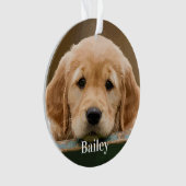 Benutzerdefiniertes Foto Personalisierter Hund Lov Ornament (Vorderseite)