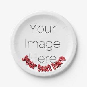 Benutzerdefiniertes Foto – Personalisierter Text  Pappteller