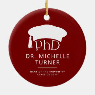 Benutzerdefiniertes Foto PhD Doktorgrad Abschluss Keramik Ornament