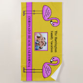 Benutzerdefiniertes Foto Pink Flamingo Badetuch (Vorderseite)