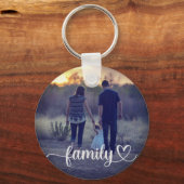 Benutzerdefiniertes Foto Pinselskriptfamilie mit H Schlüsselanhänger (Vorderseite)