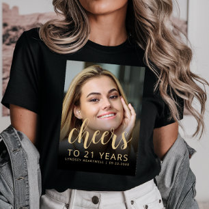 Benutzerdefiniertes Foto Prost 21. Geburtstagsfeie Tri-Blend Shirt