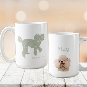 Benutzerdefiniertes Foto Pudel Hund Mama Name Salb Kaffeetasse