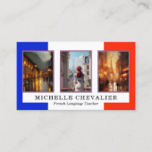 Benutzerdefiniertes Foto QR Code Französischer Spr Visitenkarte (Vorderseite)