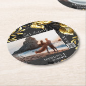 Benutzerdefiniertes Foto QR-Code Grauer Golden Sav Runder Pappuntersetzer (Angewinkelt)