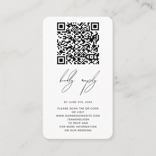 Benutzerdefiniertes Foto QR Code Hochzeitswebsite Begleitkarte (Vorderseite)