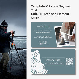 Benutzerdefiniertes Foto QR-Code Karriere Fotograf Visitenkarte