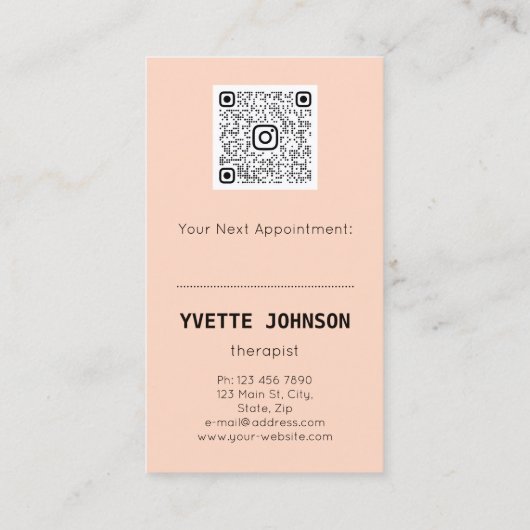 Benutzerdefiniertes Foto Qr-Code Logo Berufliche C Visitenkarte (Rückseite)