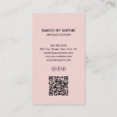 Benutzerdefiniertes Foto QR Code Rosa Bäckerei Visitenkarte (Rückseite)