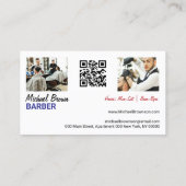 Benutzerdefiniertes Foto qr für den Barberstapel Visitenkarte (Rückseite)