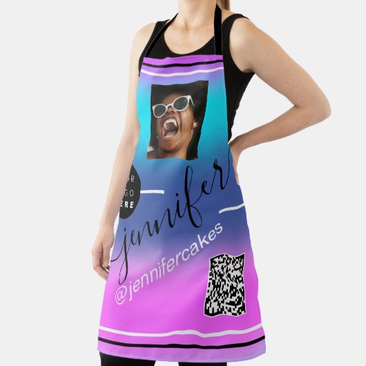 Benutzerdefiniertes Foto QR Menü CODE Farbtherapie Schürze (InSitu)