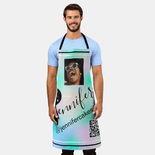 Benutzerdefiniertes Foto QR Menü CODE Holograph Pi Schürze (Getragen)