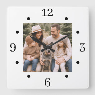 Benutzerdefiniertes Foto Quadratische Wanduhr