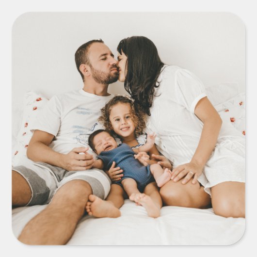Benutzerdefiniertes Foto Quadratischer Aufkleber (Vorderseite)