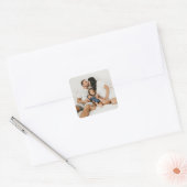 Benutzerdefiniertes Foto Quadratischer Aufkleber (Umschlag)