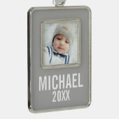 Benutzerdefiniertes Foto Rahmen-Ornament Silber (Rechts)