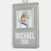 Benutzerdefiniertes Foto Rahmen-Ornament Silber (Links)